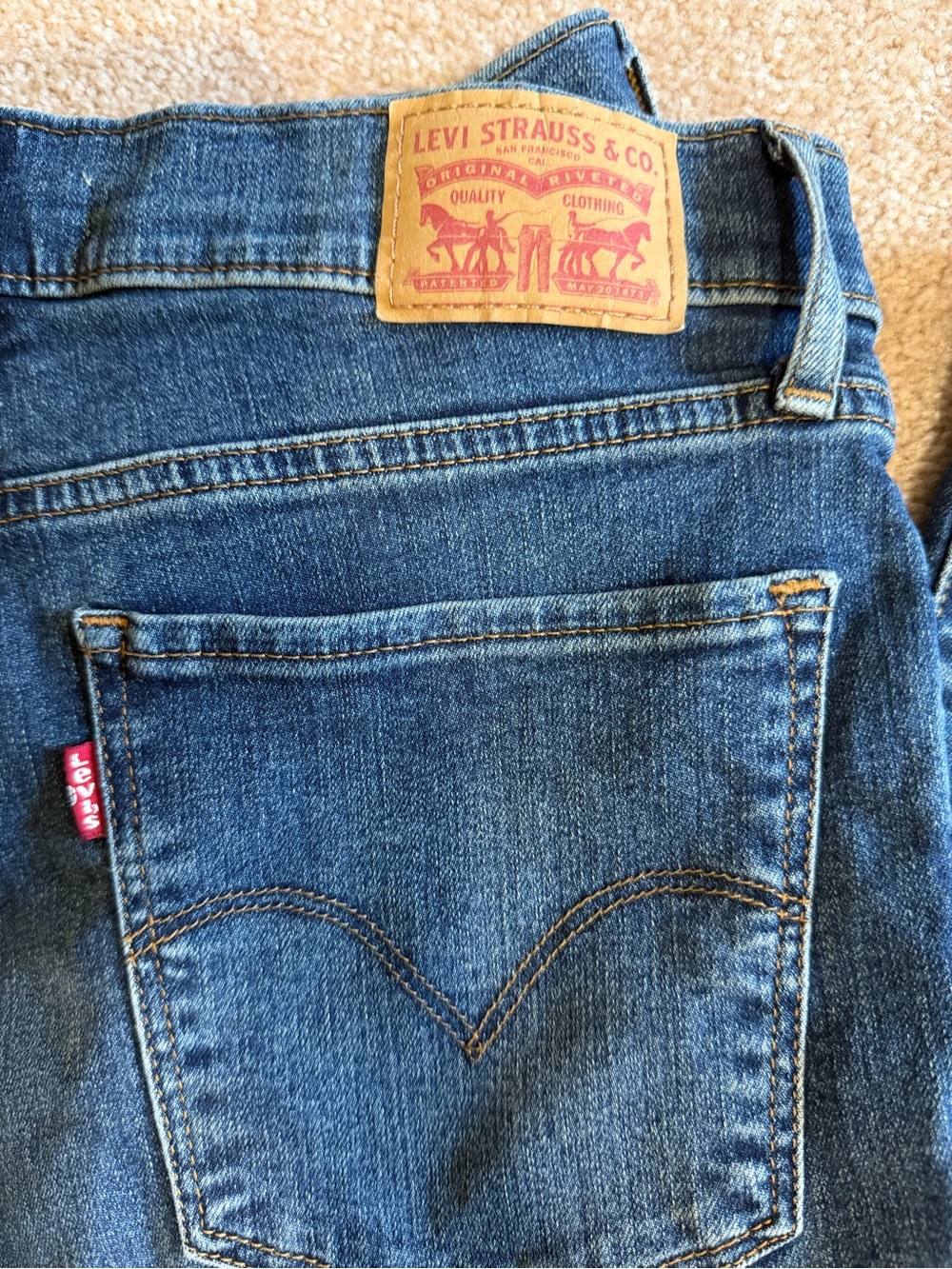 Levi's Dark Blue Denim Jeans with Leather Patch
